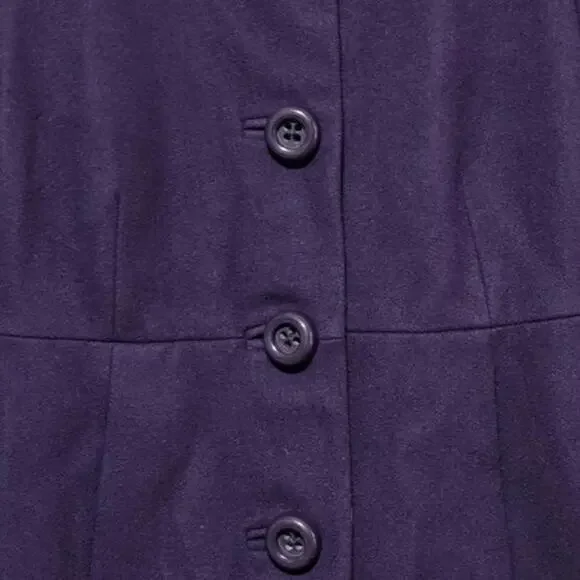 J.Crew Wool Trench Coat Purple Vintage Pockets Lined Buttons Women's Size 2